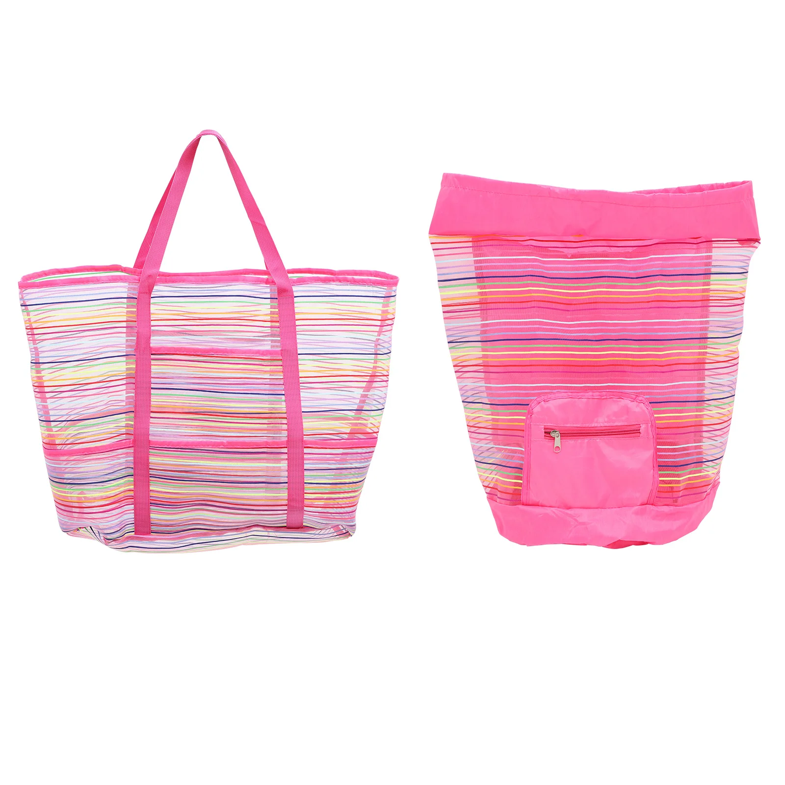 Sacs de plage en maille légère pour enfants, 2 pièces, pochettes de rangement colorées et durables, organisateur de voyage, sacs de jouets de plage colorés