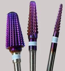 ¡Caliente! Purple Pro-brocas de carburo completo para uñas, máquina de perforación eléctrica, limas, herramientas para cortar y pulir la parte inferior de las uñas