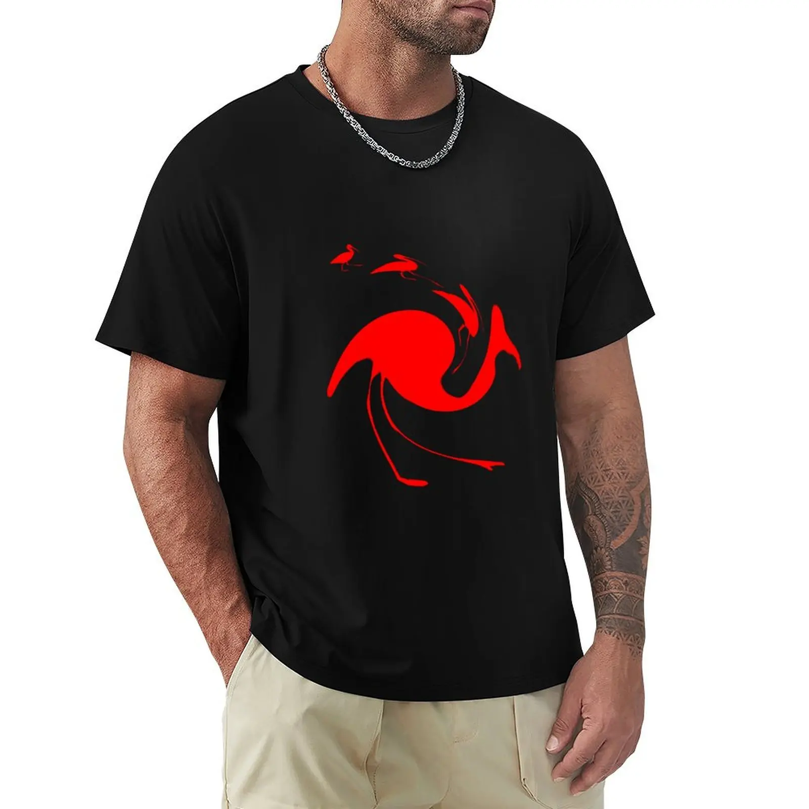 

Flamingos Pattern T-Shirt Work Wear Simple Tee Shirt
