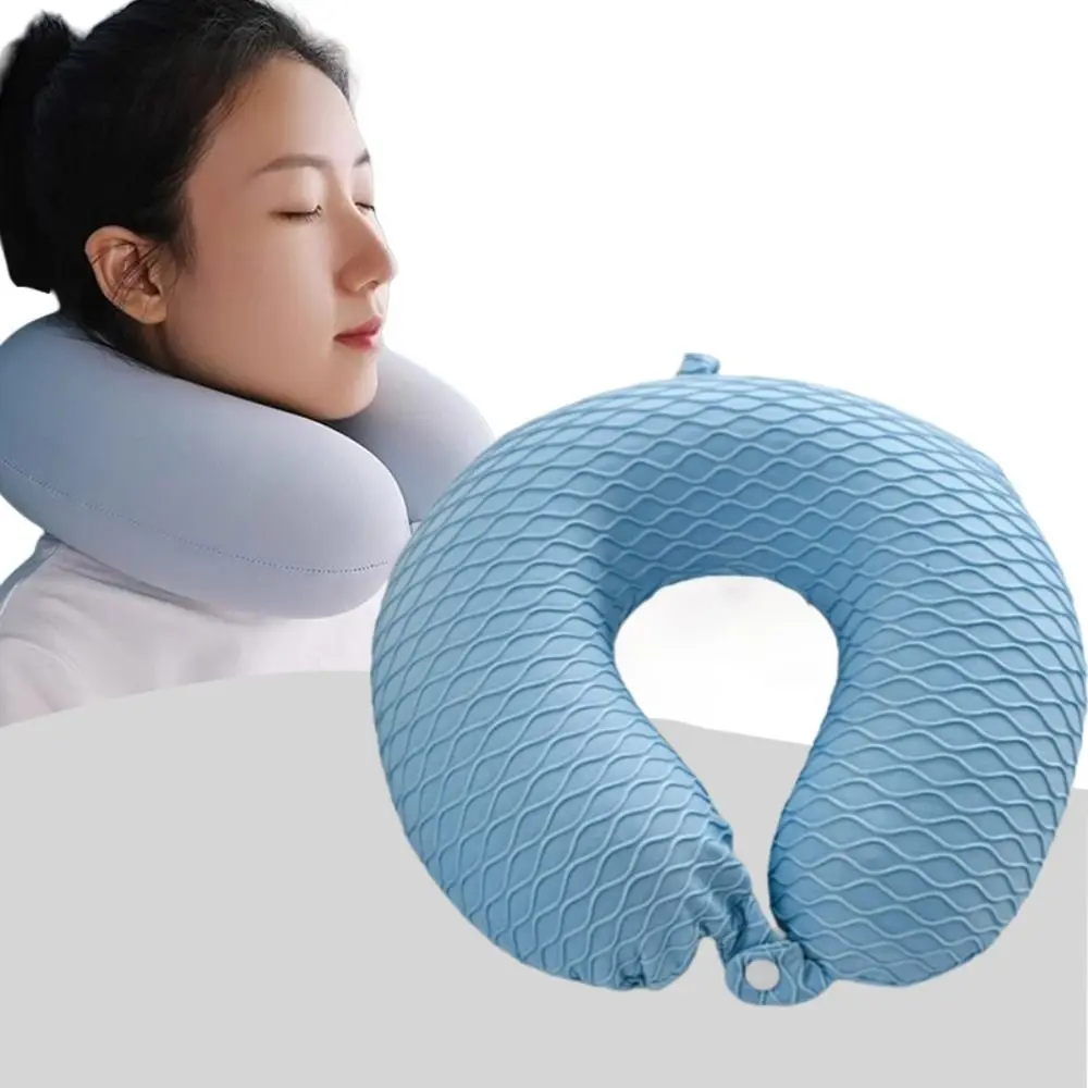 

Fish Scale Pattern Travel U-Shaped Pillow Removable Skin-friendly Napping Headrest Pad Breathable Slow Rebound