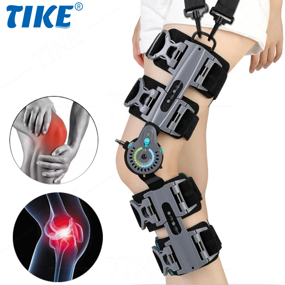 

TIKE Adjustable Hinged Knee Brace ROM Knee Immobilizer Brace Leg Braces Orthopedic Patella Orthosis for Postoperative Recovery