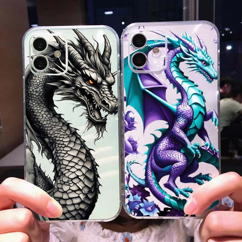 Chinese Divine Dragon Phone Case For iPhone 15 14 13 12 11 Pro Max 13 12 Mini 6 7 8 Plus Carcasa Coque