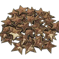 10pcs/lot Sequined Star Patch Glitter Stars Stickers DIY Fabric Appliques Embroidered Iron On Coats Jeans Pants Badge Accessory