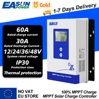 EASUN POWER 40A 30A 20A MPPT Solar Charge Controller 12V 24V Battery Charger Regulator MPPT Short Circuit Protection