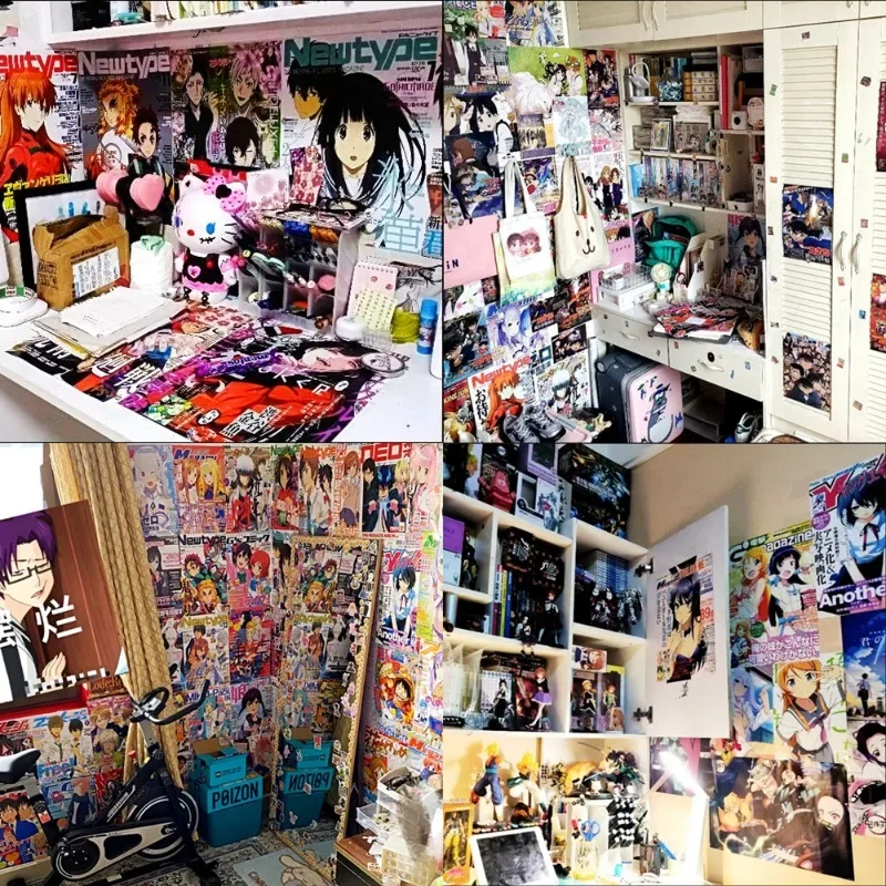 Póster de pared de Anime de una pieza, cubierta de revista bidimensional, póster de dormitorio, Fondo de foto, decoración de pared