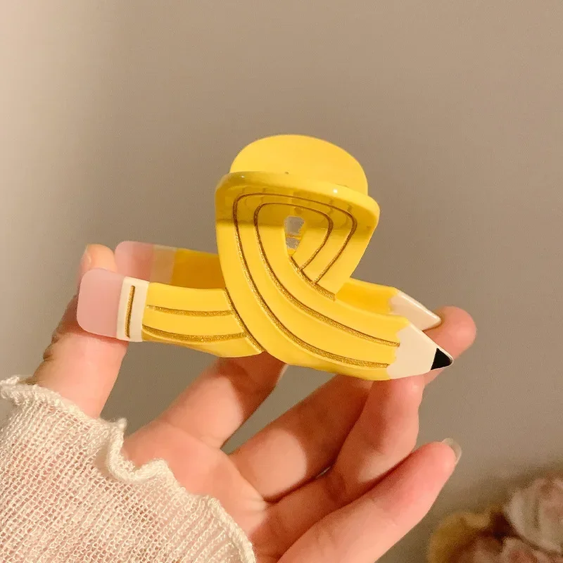 

New Korean Colored Pencil Hair Clips Back To School Season Stationery Accessories Funny Hair Jewelry Gifts Teacher Student Girl