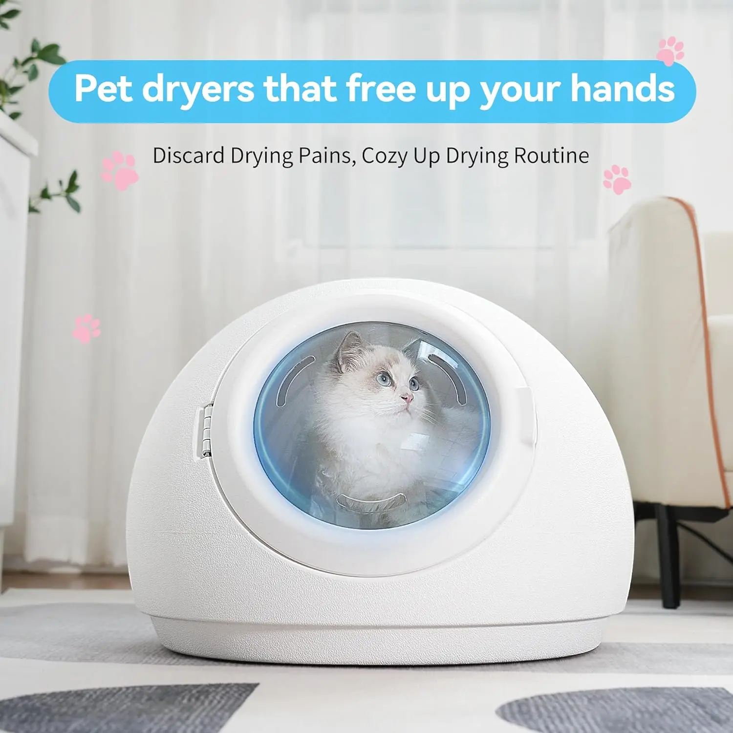 55L Automatic Pet Dryer Box Cats and Small Dogs Smart Temperature Control Force Hair Blower Grooming Drying Dog