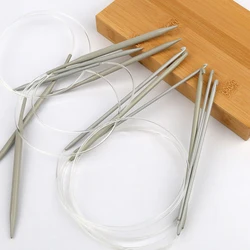 Aluminum Circular Knitting Needles Crochet Needles Pins Needle Craft Tools For Set of Knitting hooks DIY Weaving 40cm Multi Size