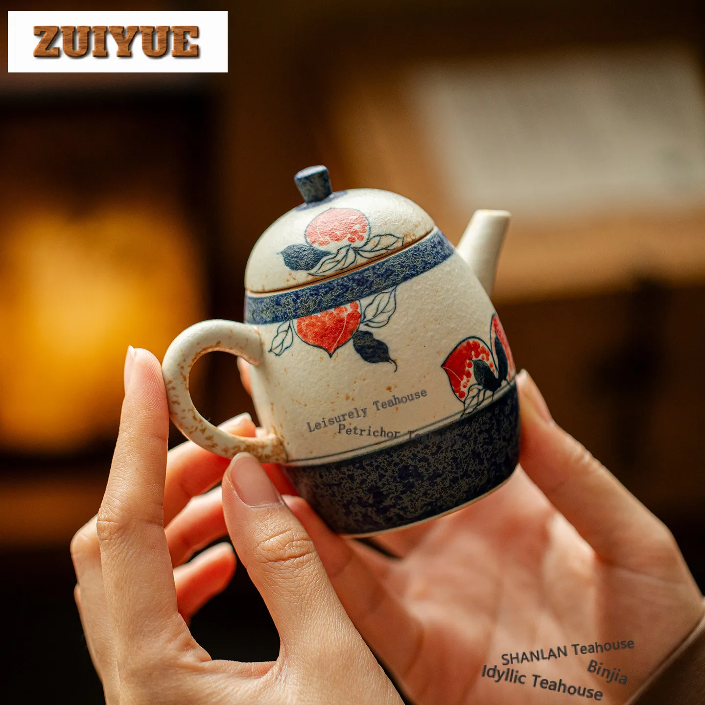 

140 мл ручная роспись персикового чайника, традиционный чайник для заварки чая, чайник с шариковым отверстием, аксессуары для чайной церемонии, ремесло