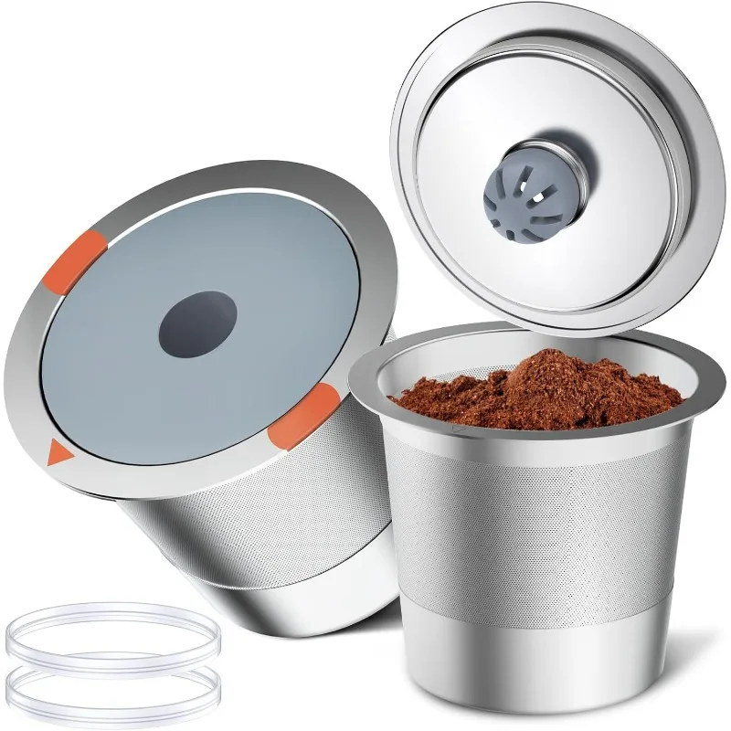 Stainless Steel Reusable K Cups Coffee Pods, Universal Compatibility for Keurig 1.0, 2.0 Single Serve Coffee Makers, (1-4 Packs)