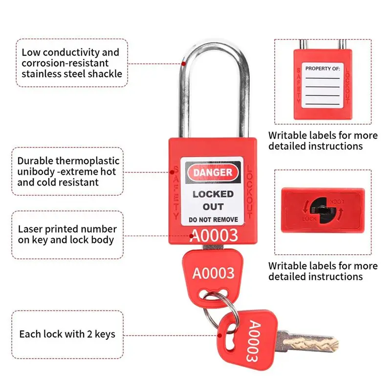 AS60-Lock Out Tag Out Kits Electrical,57 Lockout Tagout Kit With Breaker Hasps Tag Padlock Plug Lockout For OSHA-Loto Kit