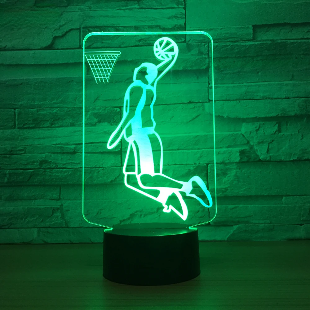 Luz Led 3d acrílica para jugar baloncesto, voleibol, Golf, lámpara de mesa colorida con Control remoto, USB, decoración de habitación, regalos de