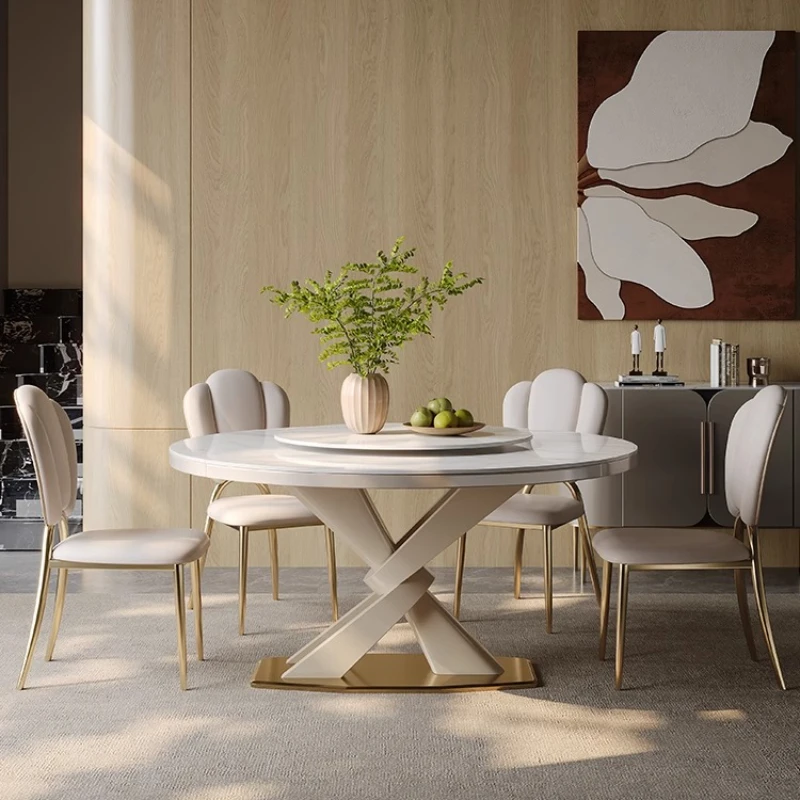 طاولة طعام قابلة للطي مستديرة حديثة وبسيطة فاخرة تصميم شقة منزلية لغرفة المعيشة الاسكندنافية أثاث منزلي Mesa Para Cocina #4