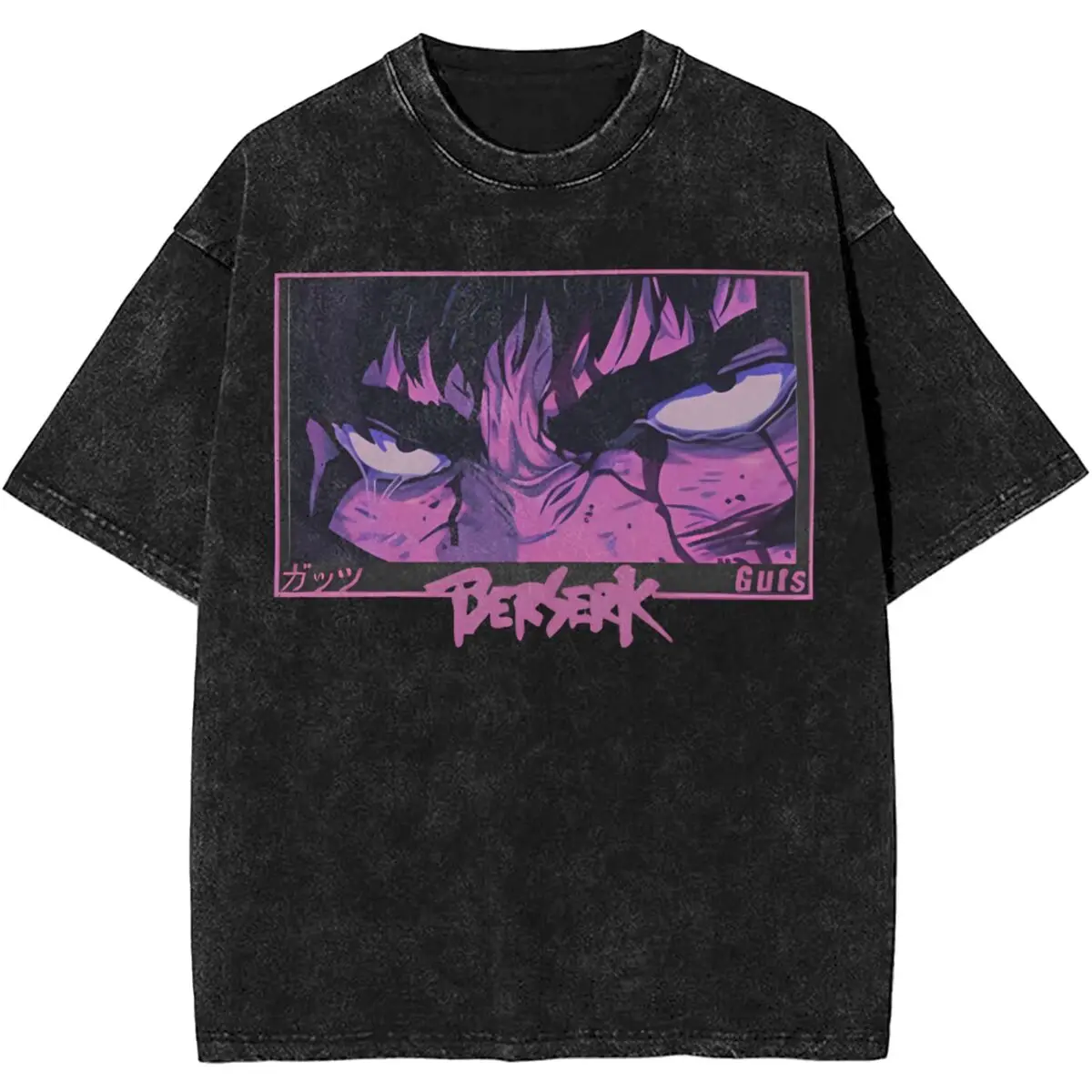 Berserk Guts Japan Anmie Manga Fan Gift Washed T Shirt Streetwear Hip Hop Casual T-Shirts Tees for Men Women Cotton Streetwear