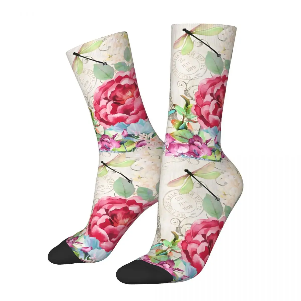 Französisch Blumen Paris Eiffelturm Unisex Winters ocken Hip Hop Happy Socken Street Style verrückte Socke