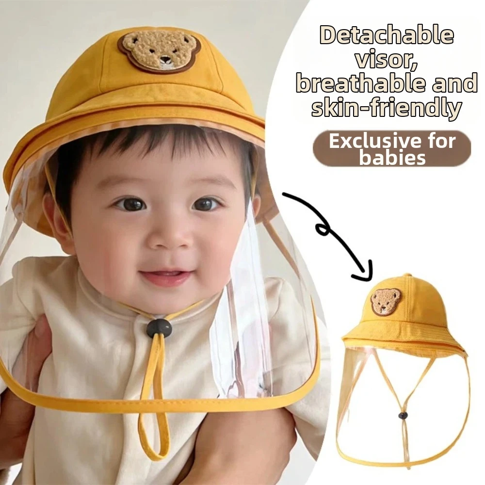 

Новая анти-УФ панама для рыбалки с защитой от капель, регулируемая, со съемной маской для лица, детская