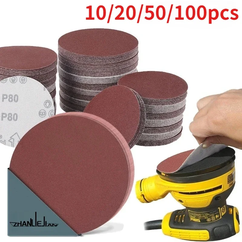 Conjunto de Lixas de 5 Polegadas (125mm) com Granulometrias 60-80-100-120-150-240-400-600-2000 para Polimento de Metal e Ferramentas Abrasivas para Marcenaria