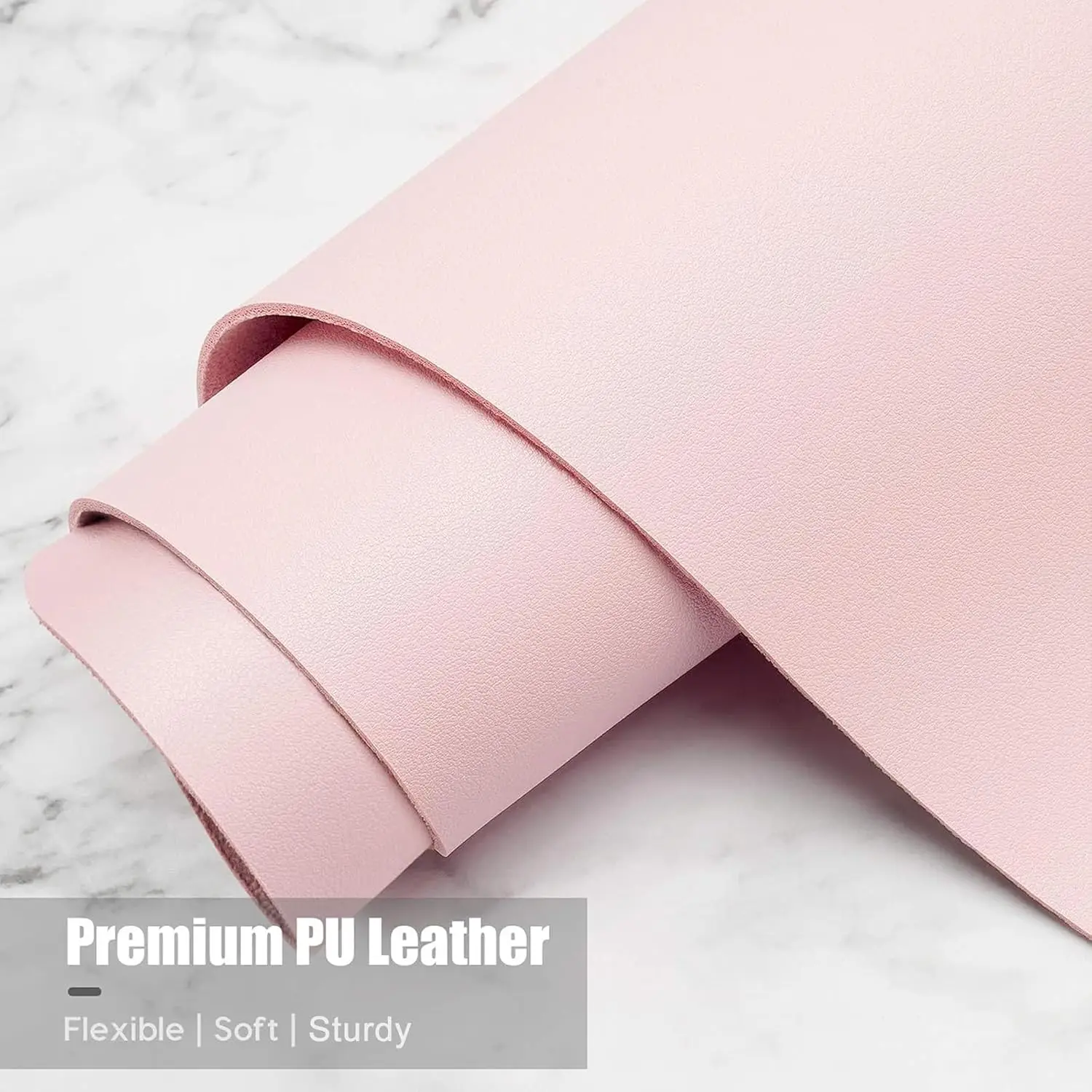 30x14 Inch PU Leather Desk Pad, Large Extended Mouse Pad with Non-Slip Base for Office Home Writing, Pink - view 6