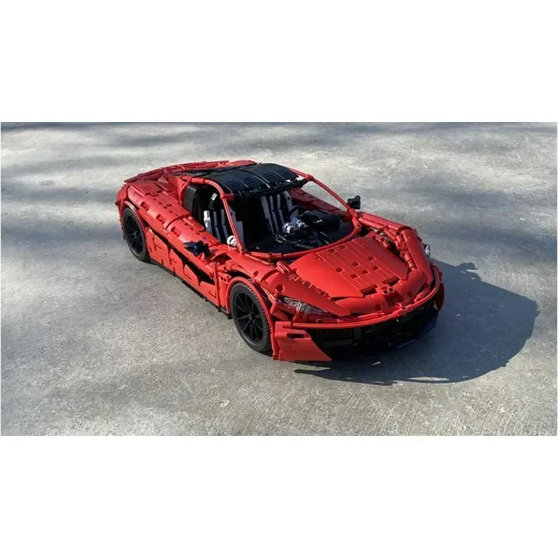 MOC- 108272   Édition électrique dieu rouge DaemoniV8, assemblage de supercar, blocs de construction cousus, modèle 2954 pièces, jouet d'anniversaire pour enfants, cadeau