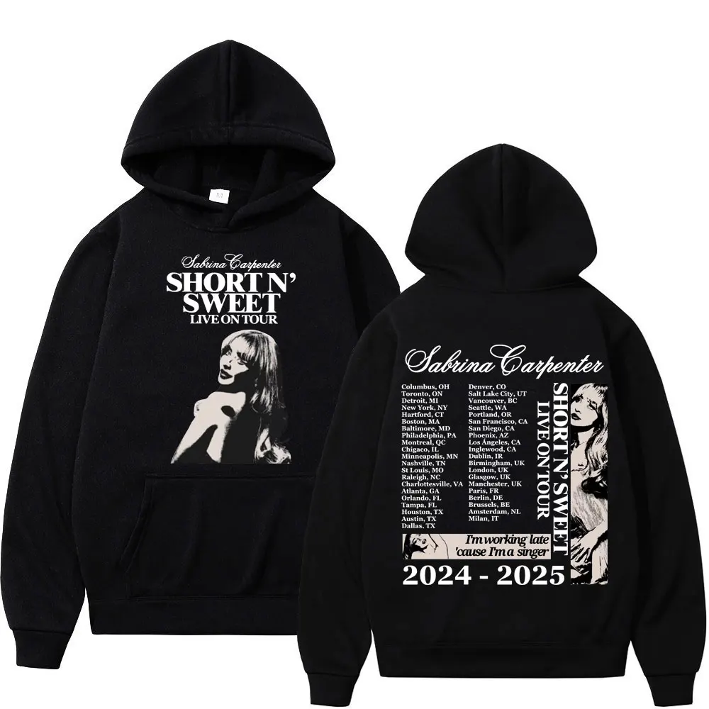 

Sabrina Carpenter Short N' Sweet Live on Tour 2024 Hoodie Harajuku Rock Hip Hop Sweatshirts Men Women Fashion Vintage Pullovers