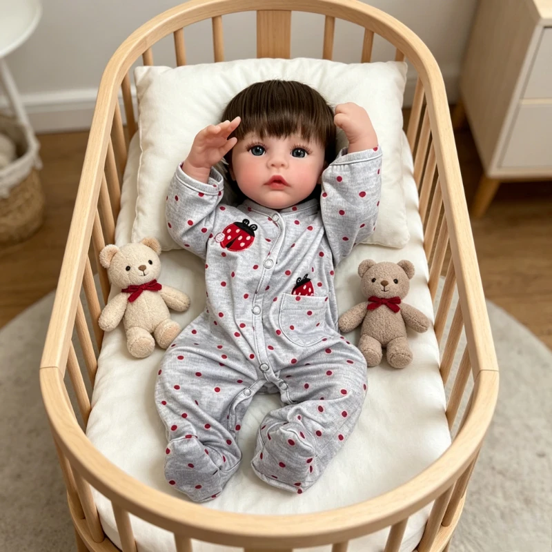 

45cm Sweet Face Meadow Soft Silicone Vinyl Reborn Toddler Girl Doll with Root Hair Gifts for Girls