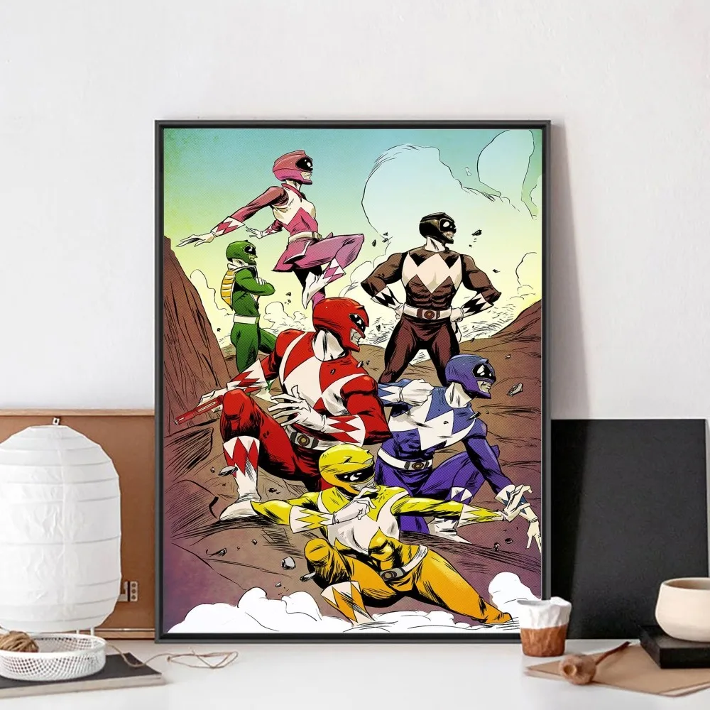 Póster de la película p-power r-rangers sin marco, Papel Kraft Club Bar, póster Vintage, arte de pared, pintura, dormitorio, pegatinas de estudio