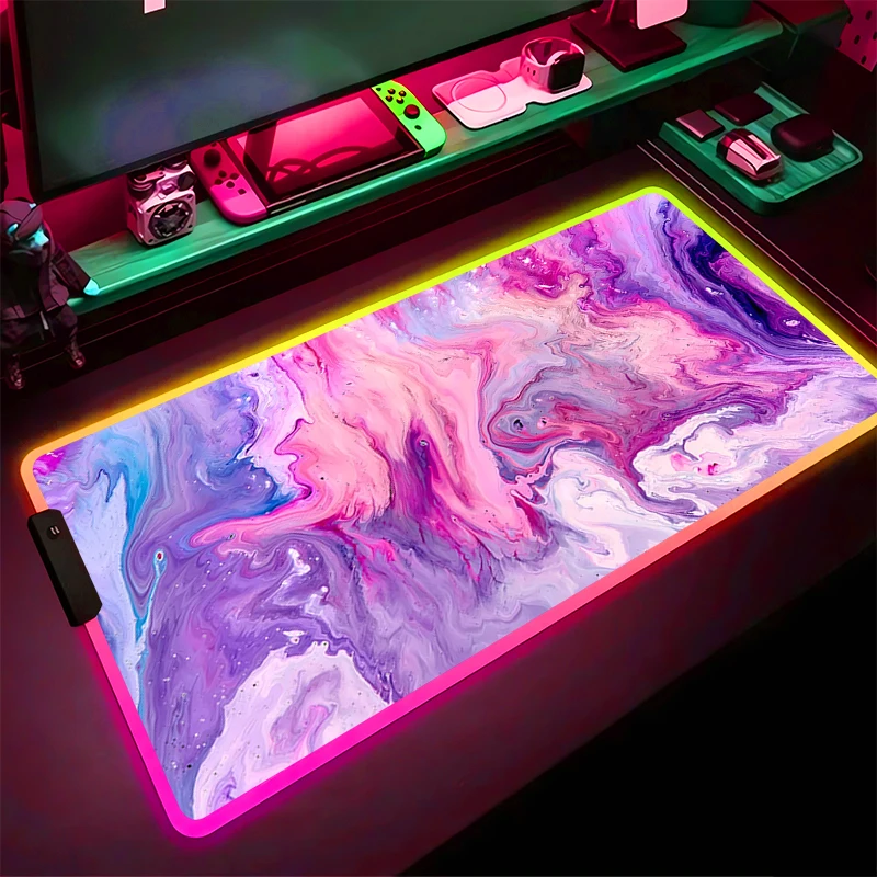 Hot Sale RGB Mouse Pad Strata Liquid Non-Slip Rubber Edge locking mousepads Game play mats notebook computer tide Home Decor