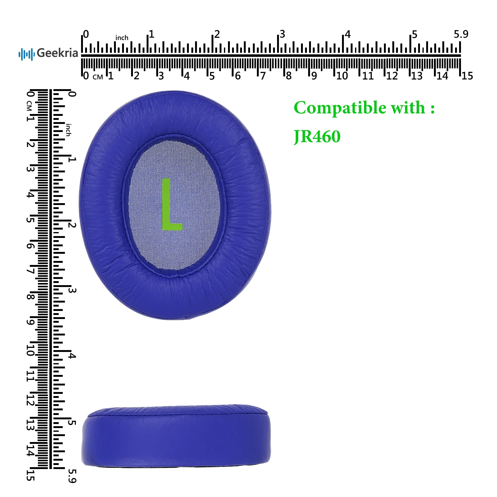 Cuscinetti auricolari di ricambio Geekria QuickFit per cuffie JBL JR460 cuscini per le orecchie, auricolari per cuffie