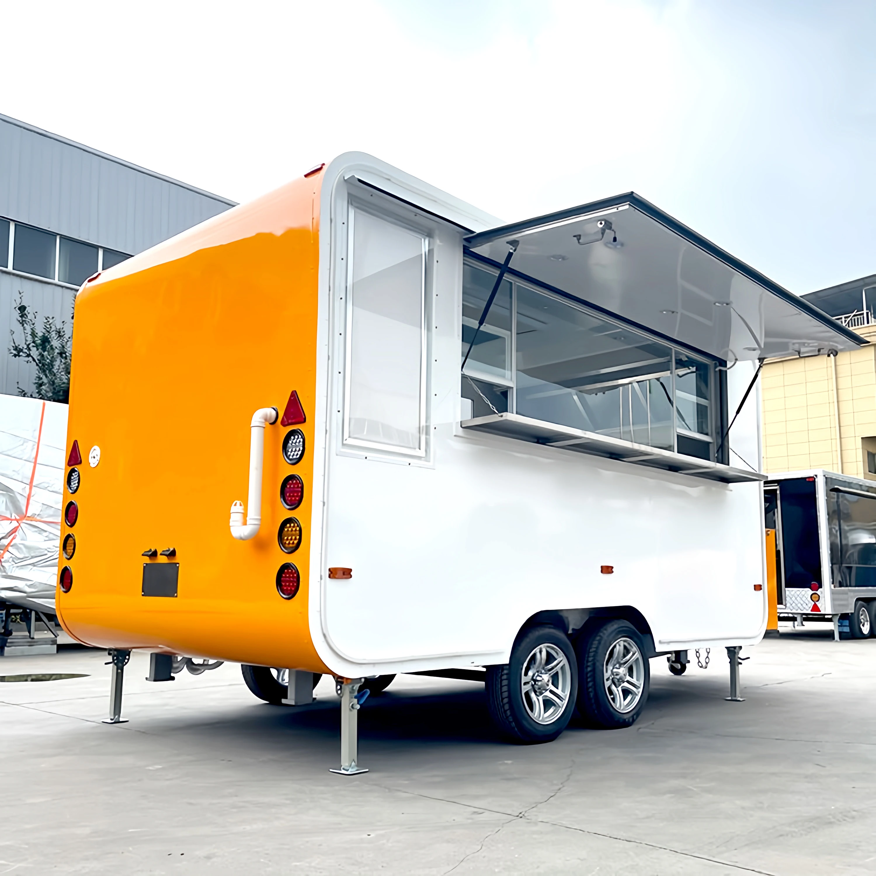 

Portable Outdoor Kitchen Food Truck Trailer Cart Mobile Snack Bar Ice Cream Truck Tent Caravan for Camping And Catering