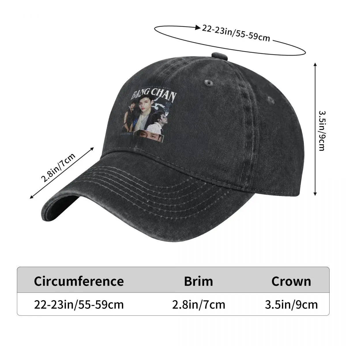 Bang Chan Washed Baseball Cap Vintage 90 Retro music Casual Trucker Hat Summer Female Male Outdoor Sport Sunscreen Baseball Caps