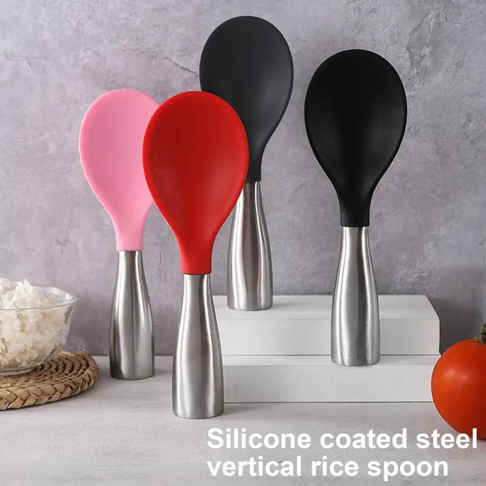 Rice Shovel Stainless Steel Rice Scoop Anti-deform Compact  Convenient Ergonomic Comfortable Grip Rice Scoop