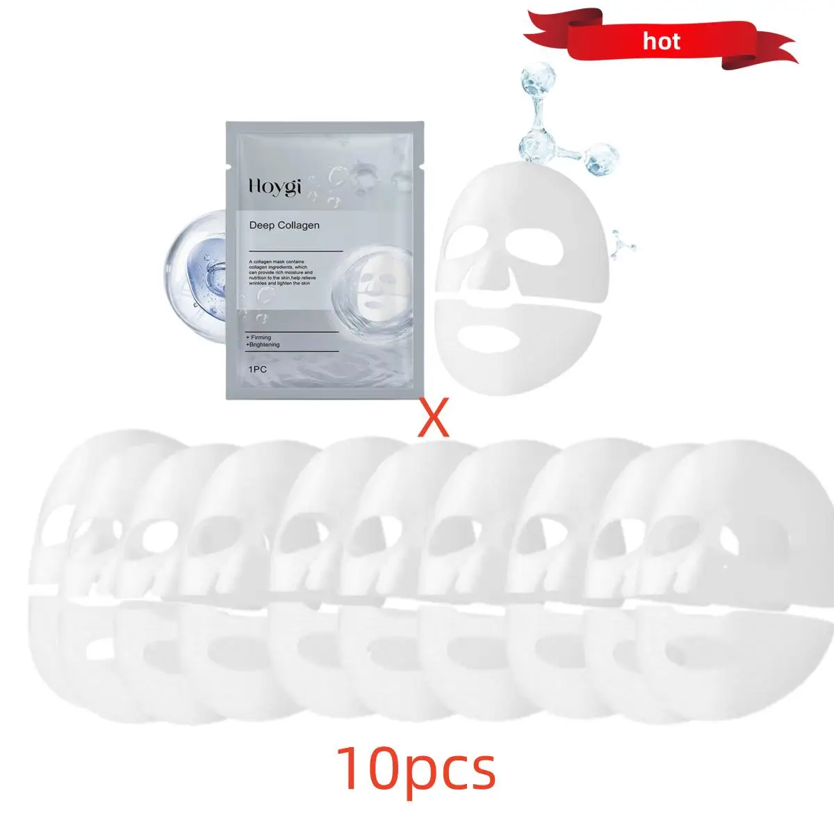 

10pcs Collagen Anti Wrinkle Facial Mask Fade Face Fine Line Lift Firm Skin Anti-Aging Moisturizing Brighten Skin Care Cosmetics
