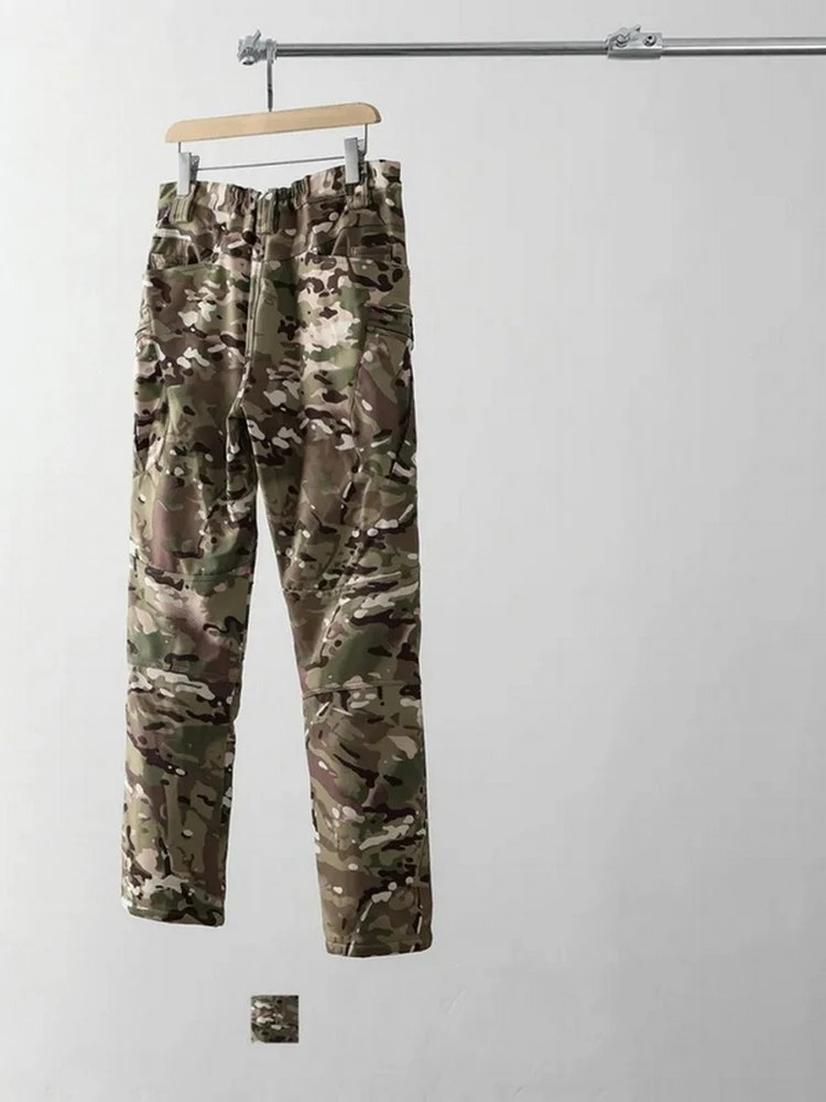 

Outdoor Camouflage Fleece Lined Windproof Soft Loose Straight Leg Sports Casual Pants Men's Autumn Winter New Style Wor...