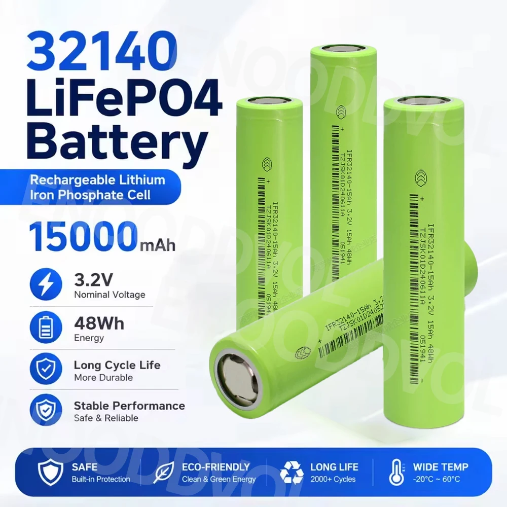 15Ah 32140 Lifepo4 Battery 3.2V 48WH Large Capacity Scooter Battery Cell A-grade Lifepo4 32140 Eve for Assembling Battery Pack