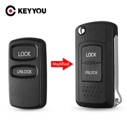 KEYYOU MIT11 modificato Flip Remote Key Shell 2B per Mitsubishi Montero Lancer sforzo Eclipse Galant Pajero Sport lama destra