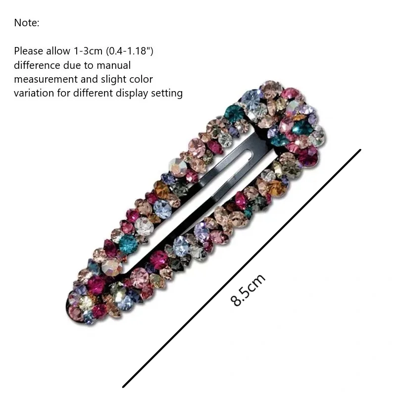 Nowe popularne błyszczące Rhinestone eleganckie BB spinki do włosów szpilka kobiety dziewczyny kryształowe akcesoria Barrettes Hairclip Hairgrip