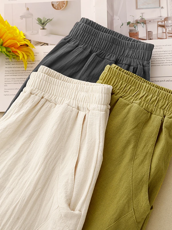 

Свободные широкие брюки-фонарики из хлопка и льна в стиле пэчворк, художественные повседневные брюки для женщин больших размеров, осень 2025