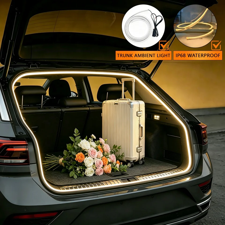 FOR VOLKSWAGEN T-Roc Car high brightness trunk lighting ambient light interior decoration LED wiring tailgate light