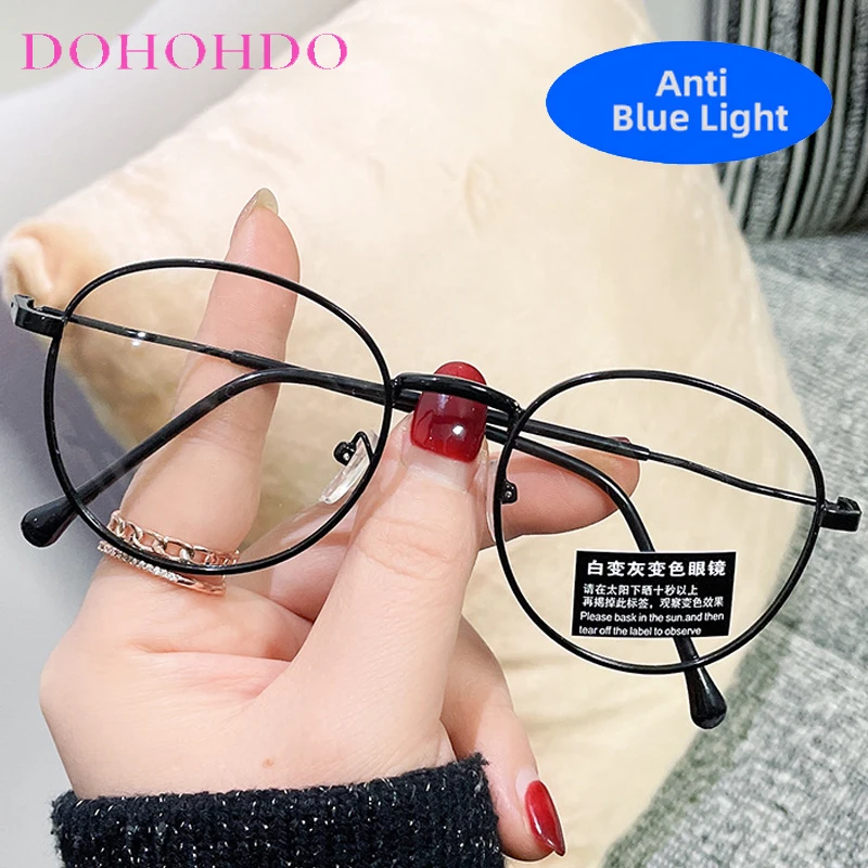 Metal Circular Glasses Blue Light Blocking Women Men Brand Designers Change Colour Eyeglasses Computer Eye Protection Eyeglasses