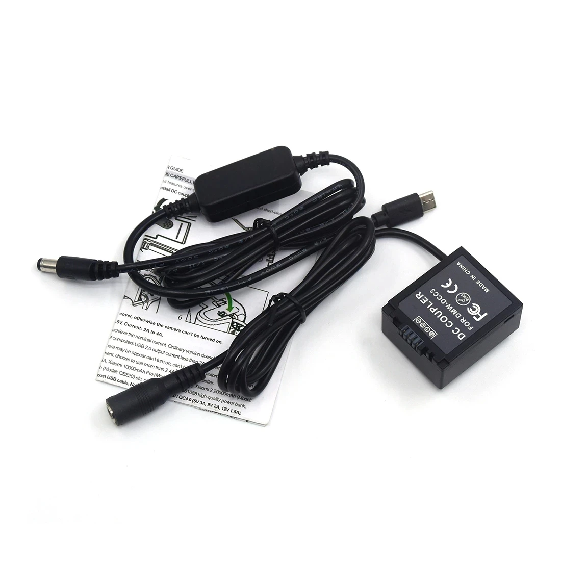 

USB C Charger Cable DCC3 DC Coupler DMW-BLB13 Dummy Battery for Panasonic Lumix DMC-G1 GH1 GF1 G2 G10 Camera