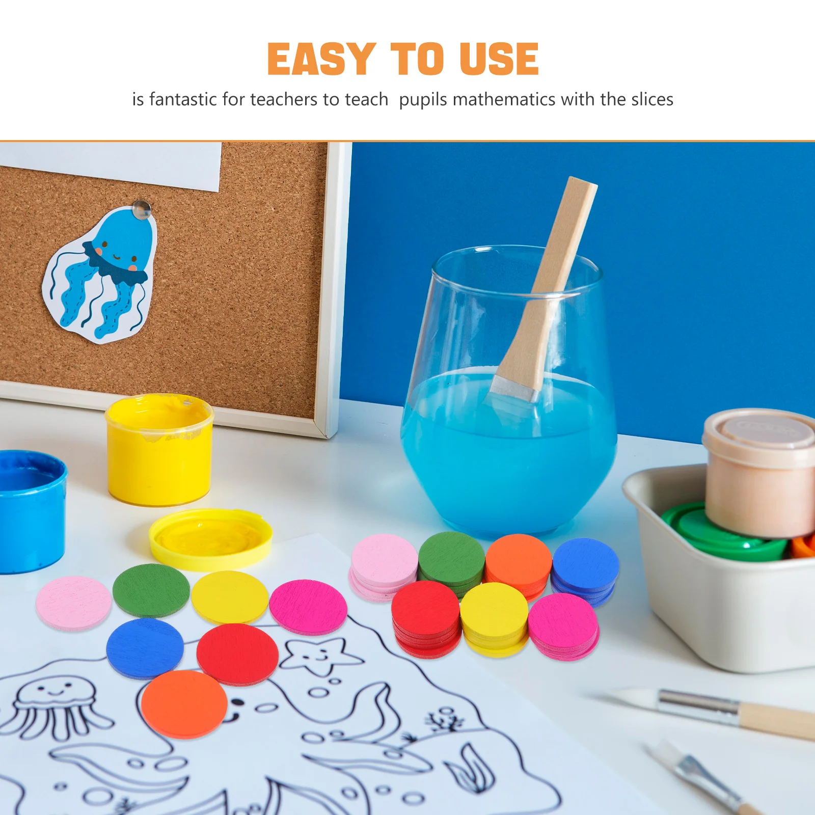 Disque rond en bois coloré, 100 pièces, bricolage artisanal, jouets éducatifs pour enfants, outils d'apprentissage Montessori, aides au jeu intellectuel