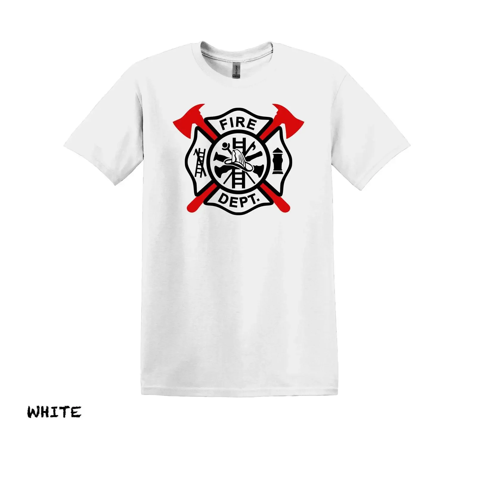 Firefighter T Shirt Fire Dept Logo Fireman  vintage Washed Stretched Top For Everyday Wear homme Slightly Versatile Casual Soft