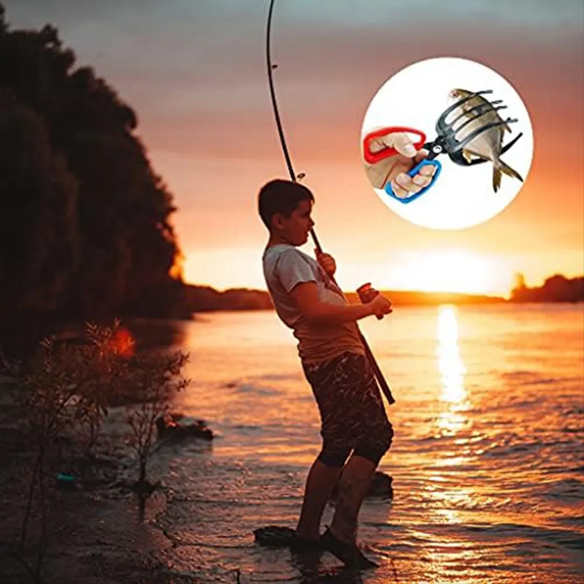 ABST Fishing Pliers Gripper Metal Fish Control Clamp Claw Tong Grip Tackle Tool Control Forceps for Catch Fish