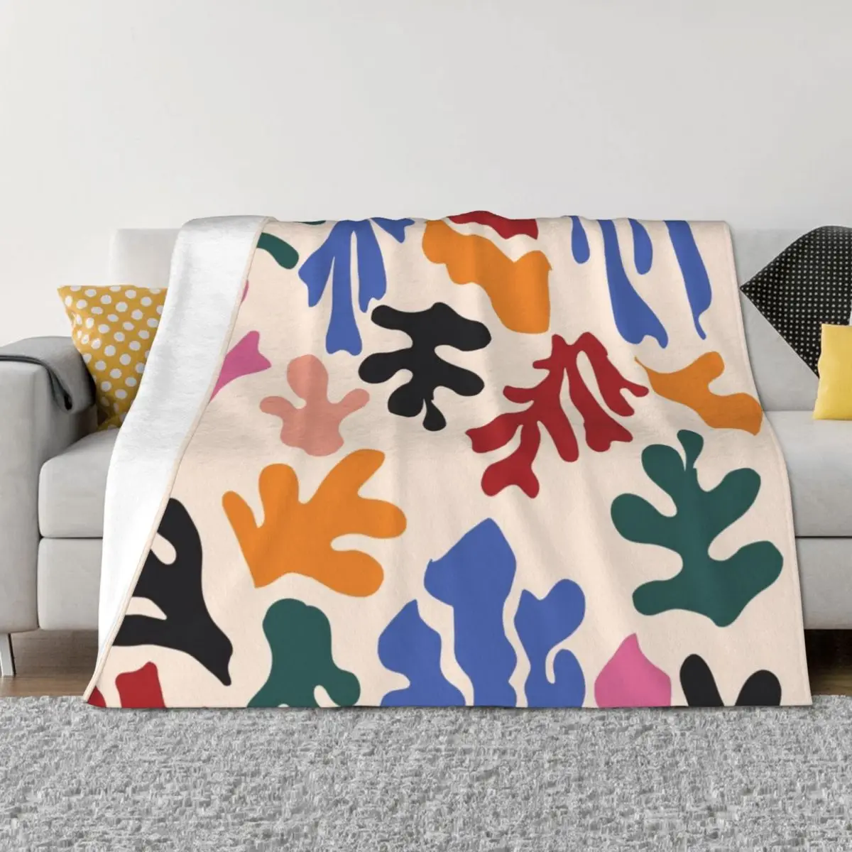 

Matisse patterns Throw Blanket Sofa for winter Decorative Sofas Personalized Gift Blankets