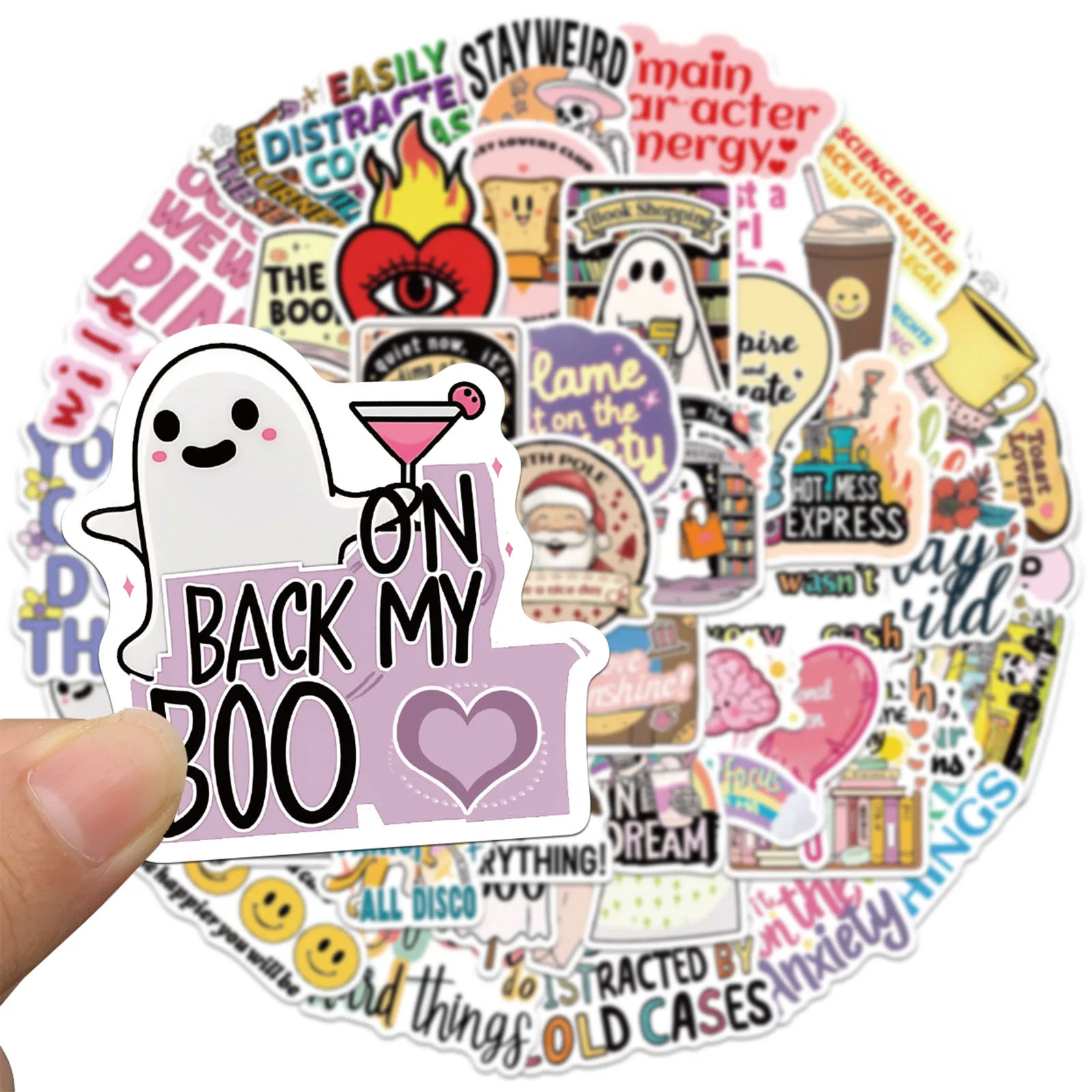 10/30/50PCS Hot Phrases Stickers Funny English Phrases Decals Cartoon Graffiti DIY Scrapbook Fridge Luggage Laptop Phone Guitar