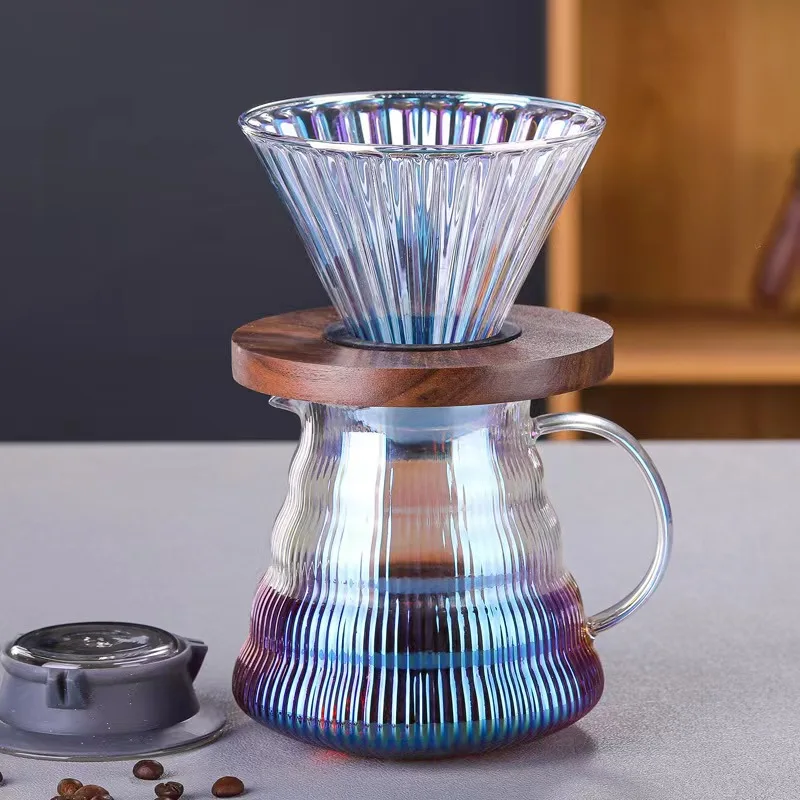 

Pour Coffee Machine Set, 500ml Coffee Server Pot, Elegant Coffee Dripper Glass Bottle with Glass Dripper