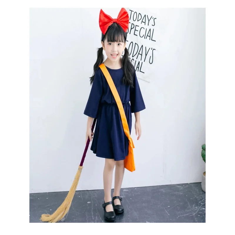 ZA01 Costumi di Halloween per bambini Vestiti per bambini Piccola strega Abito da consegna Miyazaki Hayao Cos Kiki Costume Love Live Za0@
