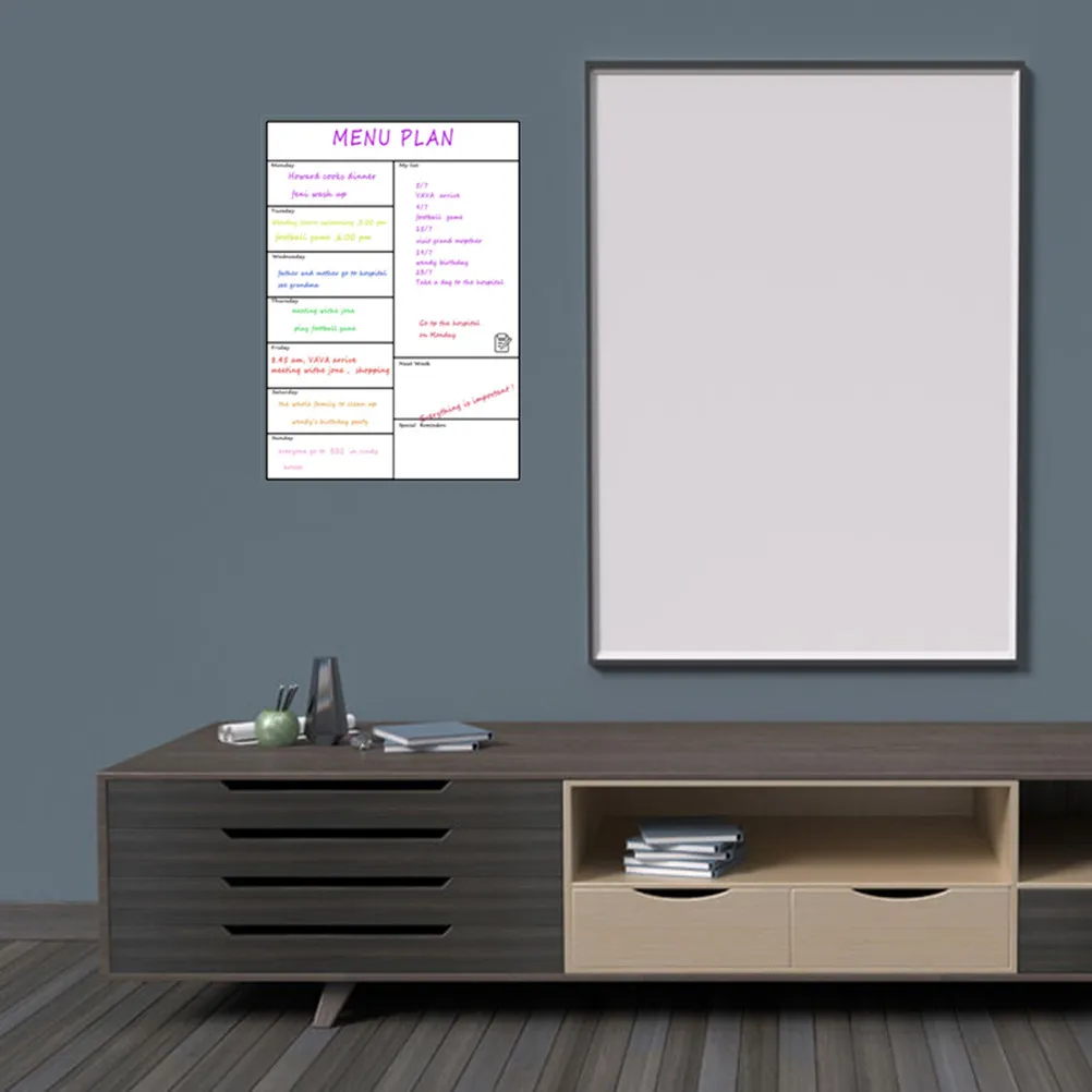 Refrigerator Calendar Sheet A3 White Weekly Schedule Magnetic Label Writing Calendar Sticker Memo Fridge Home Shop Use