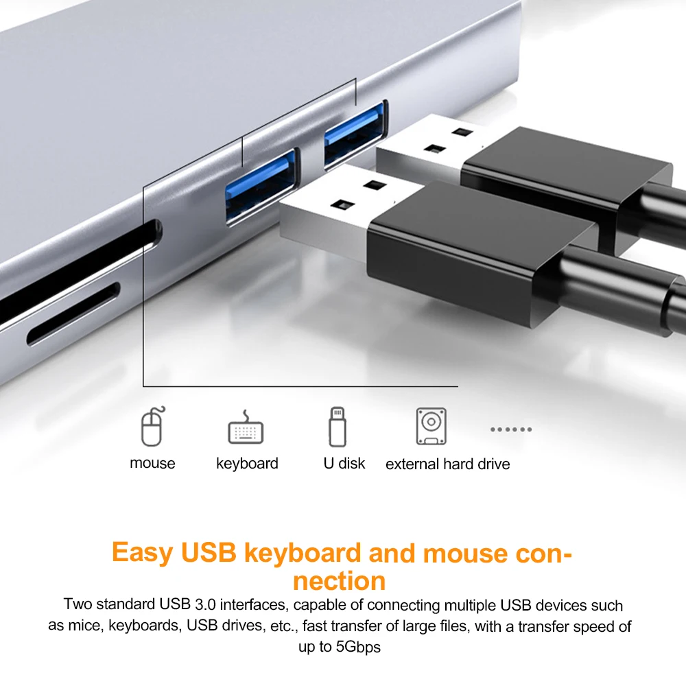 HUB tipo C USB 3,0 USB C a HDMI 4K 30HZ estación de acoplamiento RJ45 100/1000Mbps adaptador Ethernet extensor VGA PD 87W para ordenador portátil
