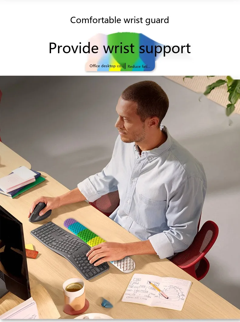 Silikon-Handgelenkauflage Mauspad Drachenschuppen-Form 21 Farben Büro Gaming Ergonomisch Rutschfest Schreibtisch – Detail 6